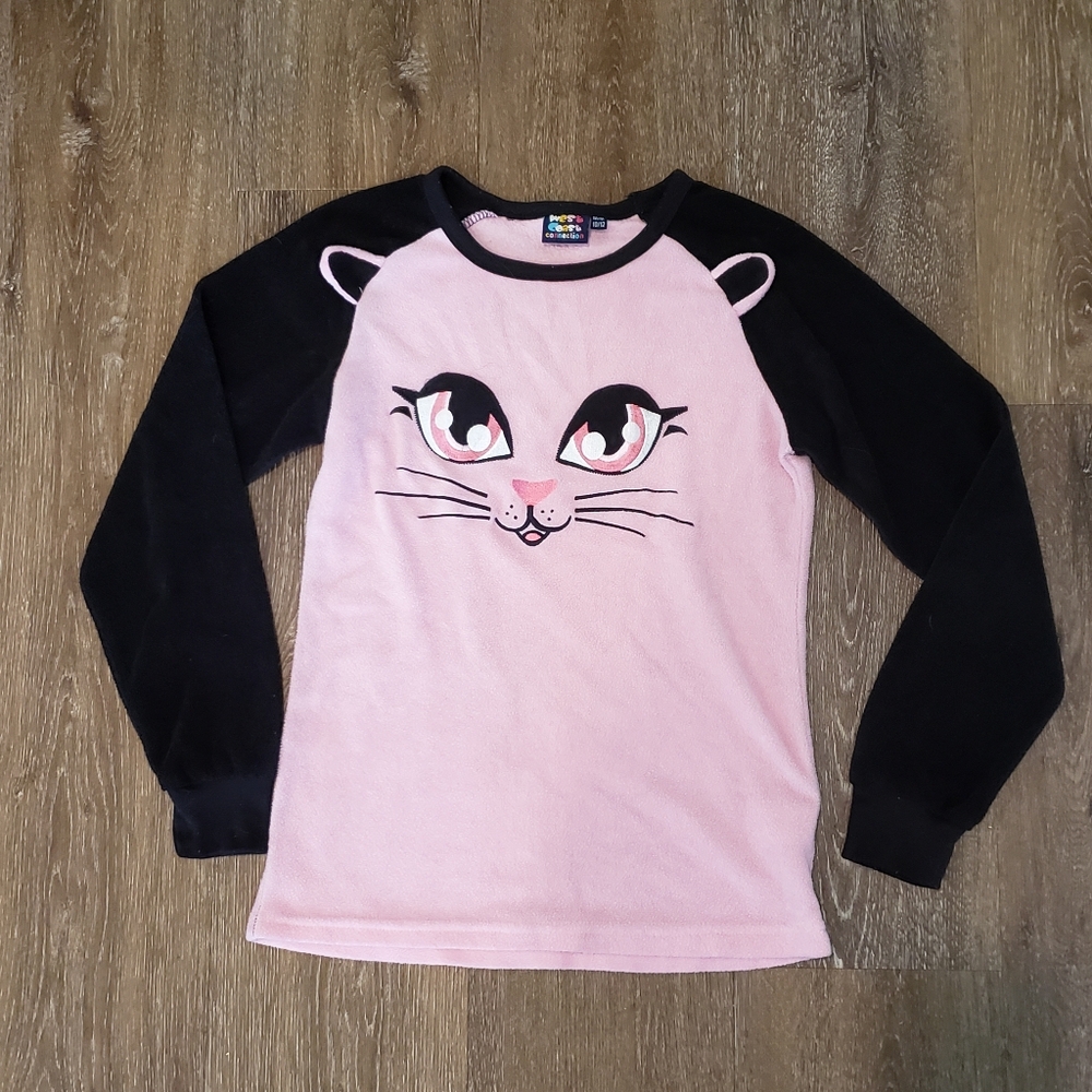 4/$20 West Coast Connection Girls Size 10-12 Fleece Cat Face Sweatshirt